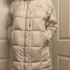 The north face white puffer coat